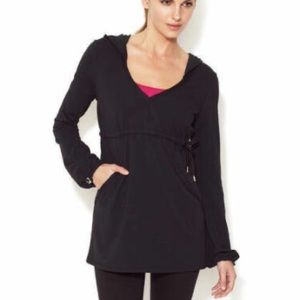 Spanx Black Hooded Sweater XL